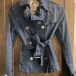 Burberry Navy Denim Jacket with Belt